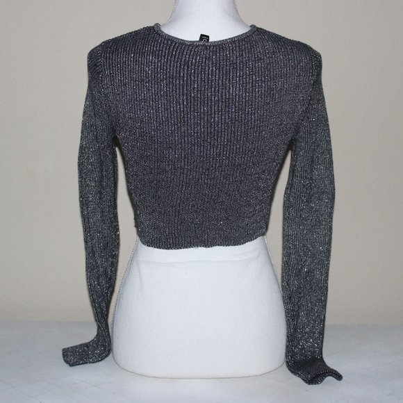 Gray Crop Sweater - Picture 3 of 4
